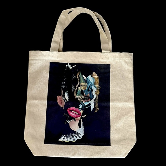 One of a kind custom Custom Tote Bag embellish with stud and my original… - Picture 4 of 6